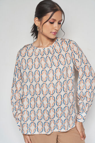 Print Picnic Top, Cream, image 1